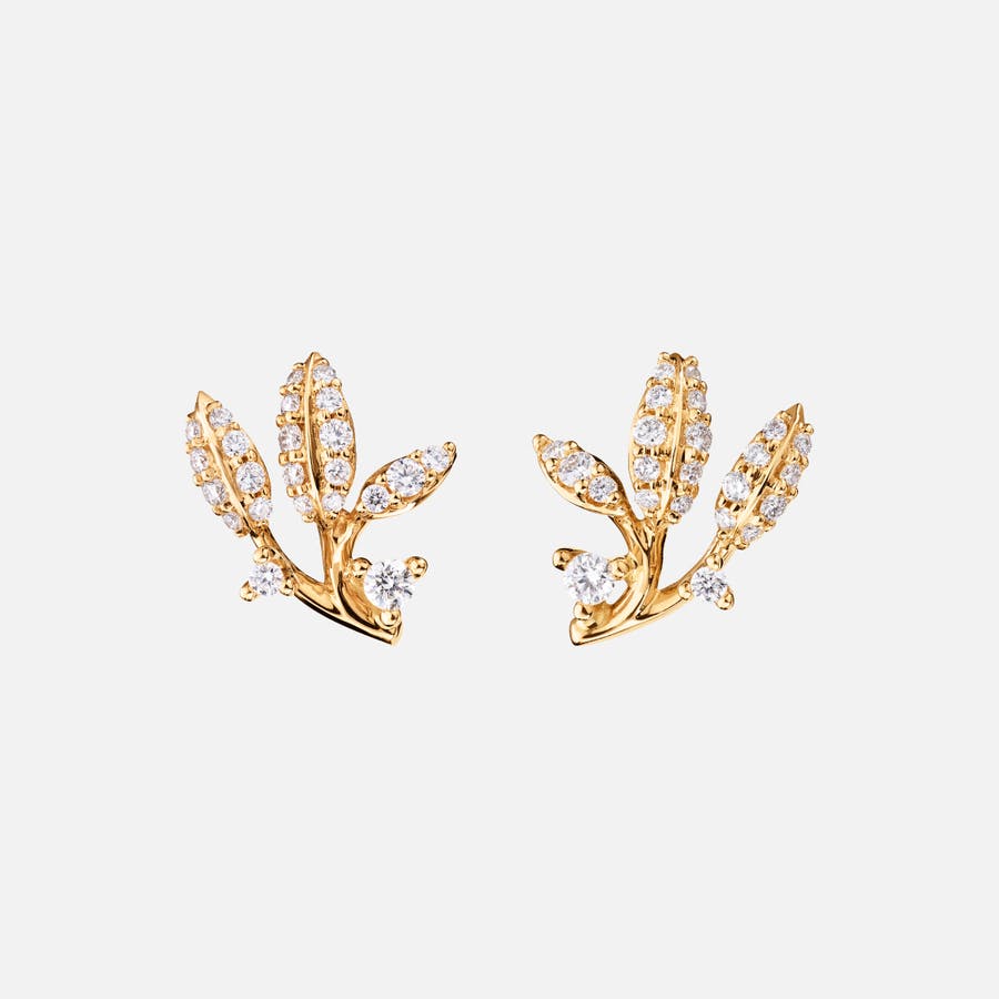 Winter Frost Stud Earrings in Gold with Diamonds   |  Ole Lynggaard Copenhagen 