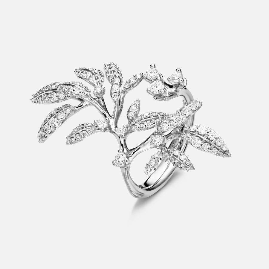 Winter Frost Ring Large in White Gold with Diamonds  |  Ole Lynggaard Copenhagen 